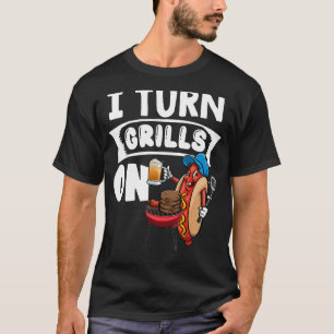 Ich drehe die Gitter für weiblichen Hot Dog & Bier T-Shirt