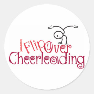 Ich drehe über Cheerleading um Runder Aufkleber