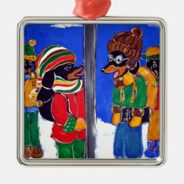 "ICH DREILE DIE DACKEL, DASS SIE SICH DAGEGEN" SILBERNES ORNAMENT