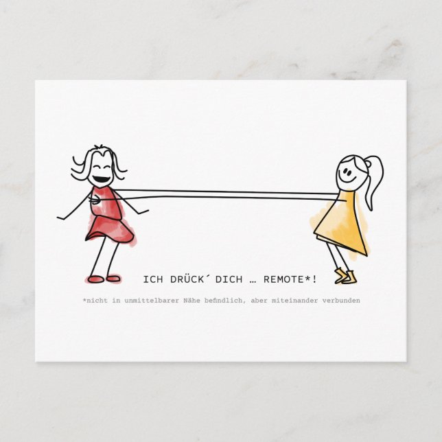 Ich drück´ Dich ... ferngesteuert! Postkarte (Vorderseite)
