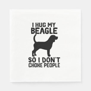 Ich drücke meinen Beagle, damit ich nicht Leute er Serviette