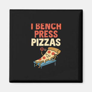 Ich drücke Pizzen beim Bankdrücken Skelett Humor G Magnet