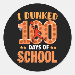 Ich Dunked 100 Tage der Schule Bastellehrer Runder Aufkleber