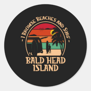 Ich durchsuche Strände und Surfbretter Island Surf Runder Aufkleber