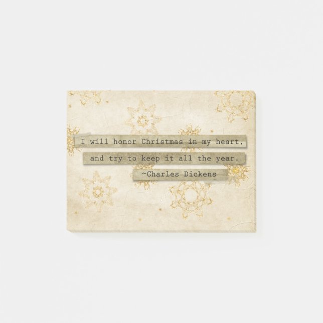 Ich ehre Weihnachtscharles- dickensschneeflocke Post-it Klebezettel (Vorderseite)