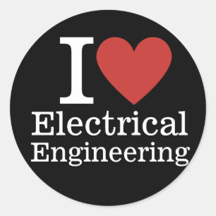 Ich ❤️ Elektrotechnik für Studierende/Fakultät Runder Aufkleber
