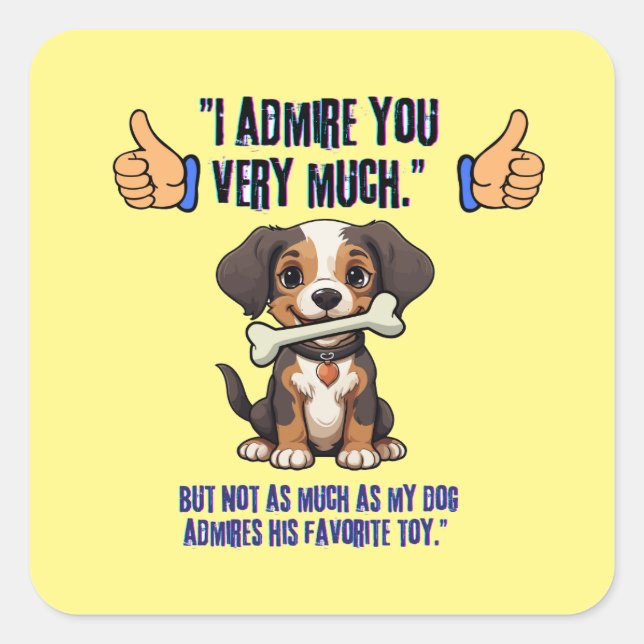 ICH EMPFEHLE DICH SEHR QUADRATISCHER AUFKLEBER (Vorderseite)