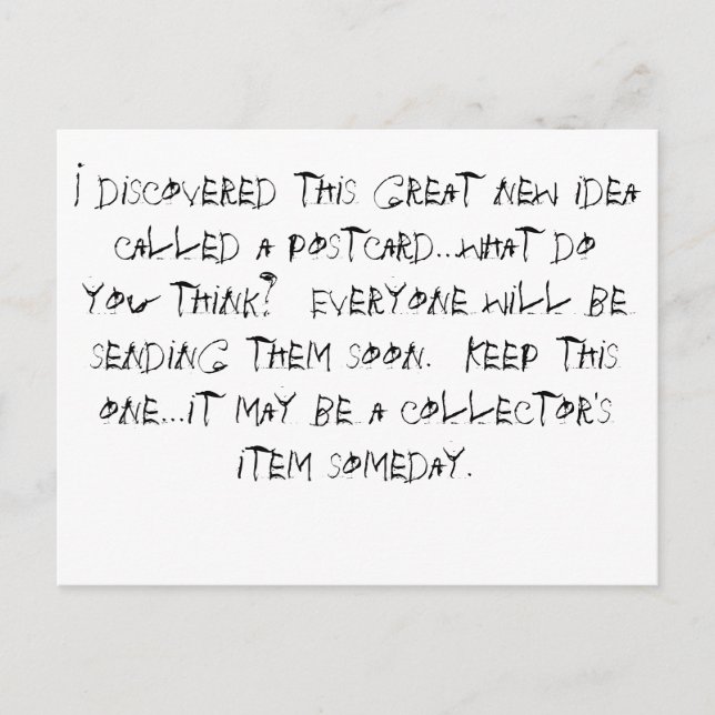 Ich entdeckte diese großartige neue Idee namens po Postkarte (Vorderseite)