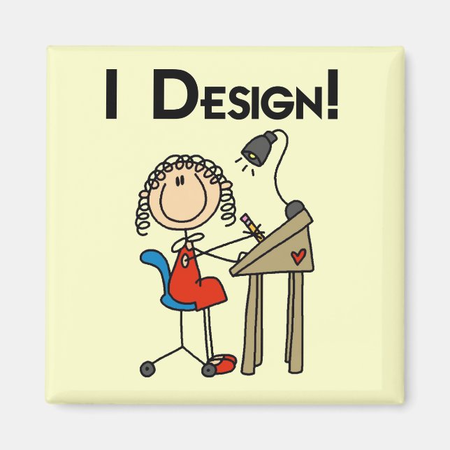 Ich entwerfe Hemden und Geschenke Magnet (Vorne)