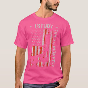 Ich erforsche Triggerometrie Gun American Flag auf T-Shirt