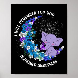 Ich erinnere mich an Alzheimer Awareness Elephant Poster