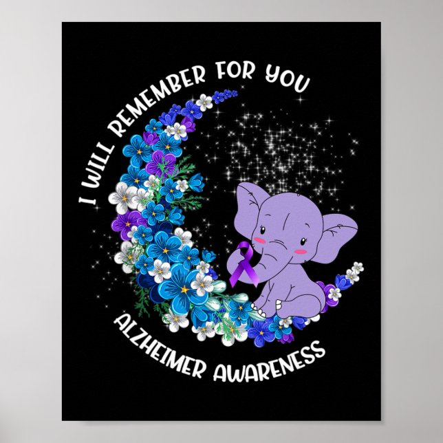 Ich erinnere mich an Alzheimer Awareness Elephant Poster (Vorne)