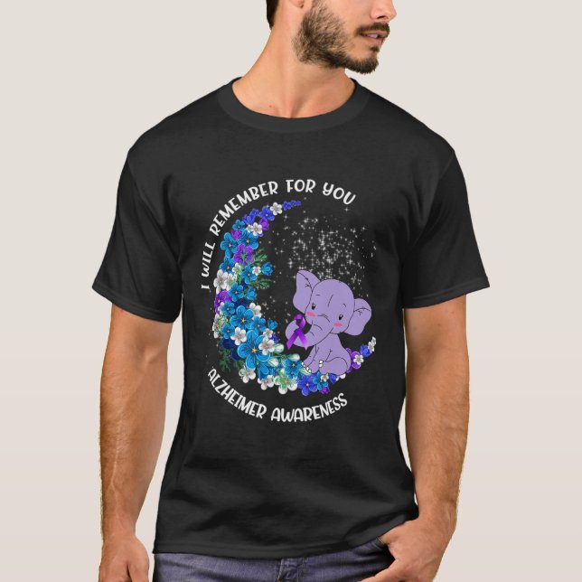 Ich erinnere mich an Alzheimer Awareness Elephant T-Shirt (Vorderseite)