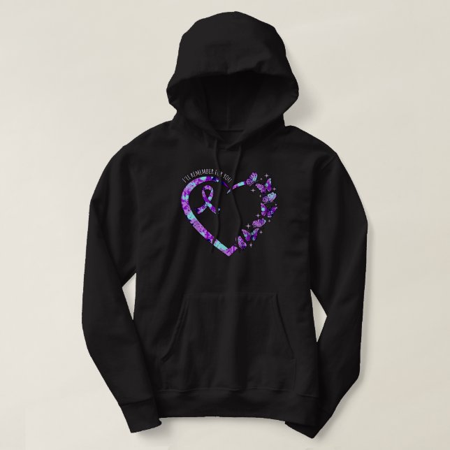 Ich erinnere mich an Alzheimer's Bewusstsein Lila Hoodie (Design vorne)