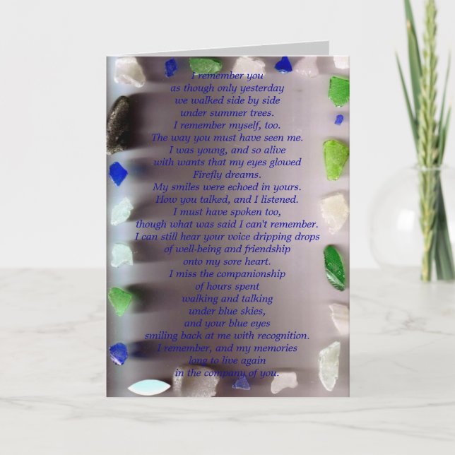 Ich erinnere mich an dich, als wenn nur... karte (Vorderseite)