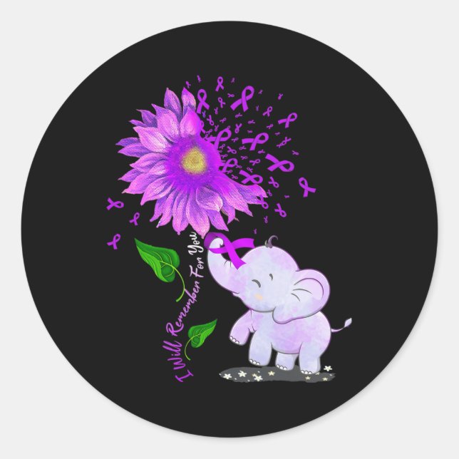 Ich erinnere mich für Sie Sonnenblume Alzheimerhei Runder Aufkleber (Vorderseite)