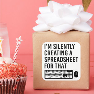 Ich erstelle einen Coolen Tabellenkalkulationsbera Quadratischer Aufkleber