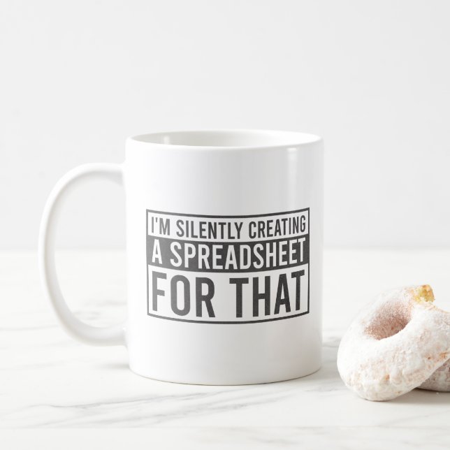 Ich erstelle leise eine Tabelle für diesen Witz Kaffeetasse (Mit Donut)