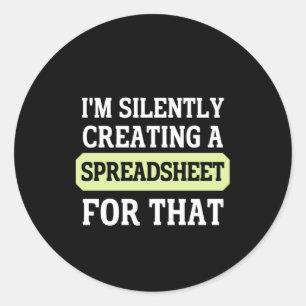 Ich erstelle leise eine Tabellenkalkulation für di Runder Aufkleber