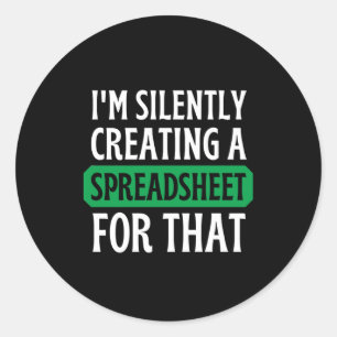 Ich erstelle leise eine Tabellenkalkulation für di Runder Aufkleber