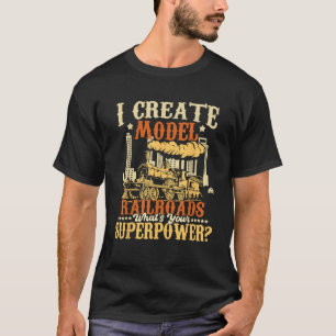 Ich erstelle Modelleisenbahnen Modell Zug Liebhabe T-Shirt