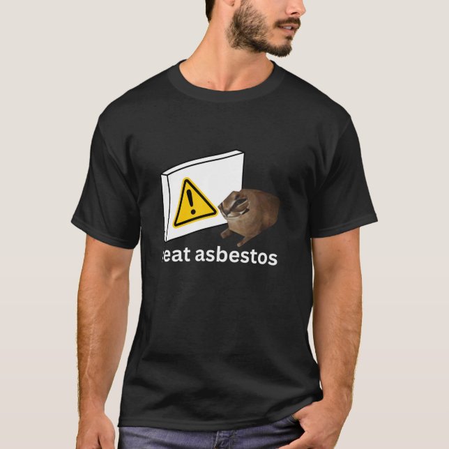 Ich esse Asbestos Funny Cursed Cat Meme T Shirt (Vorderseite)