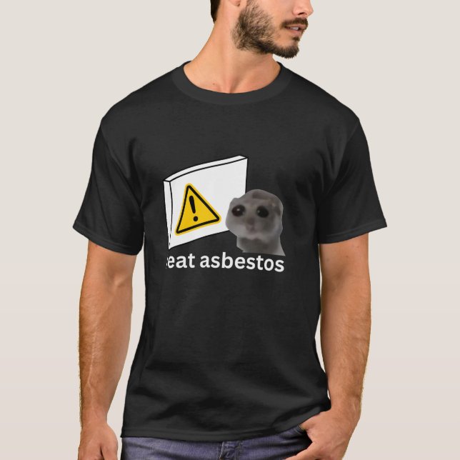 Ich esse Asbestos Funny Cursed Sad Hamster Meme T-Shirt (Vorderseite)