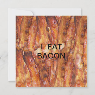 Ich esse Bacon Text mit Hintergrund Einladung