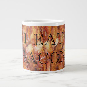 Ich esse Bacon Text mit Hintergrund Jumbo-Tasse
