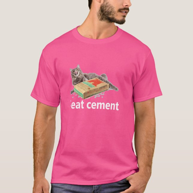 Ich esse Cement verfluchte Katze Funny Odly spezif T-Shirt (Vorderseite)