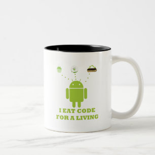 Ich esse Code für ein lebendes (Entwickler) Zweifarbige Tasse