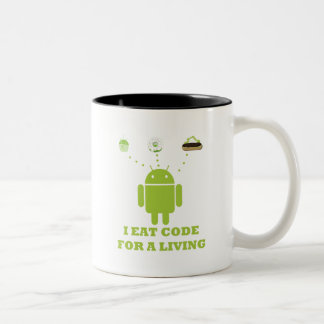 Ich esse Code für ein lebendes (Entwickler) Zweifarbige Tasse