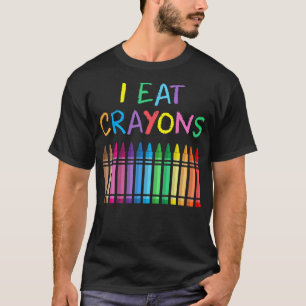 Ich esse Crayons Funny Sprichwort Artist Coloring T-Shirt