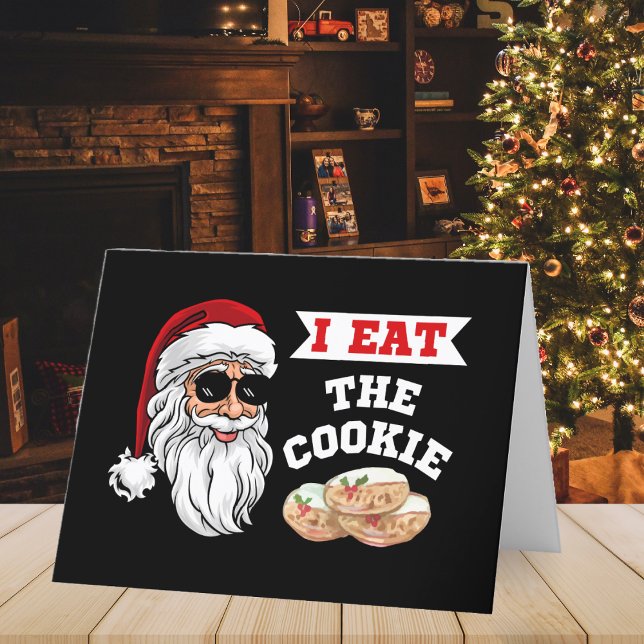 Ich esse das Keks Funny Dirty Joke Weihnachten (I Eat The Cookie Funny Dirty Joke Santa Christmas Holiday Card
)
