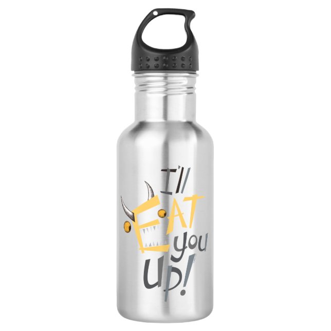 Ich esse dich grafisch edelstahlflasche (Vorderseite)