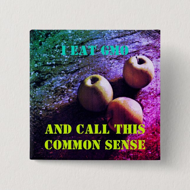 Ich esse GVO-Button-Abzeichen Button (Vorderseite)