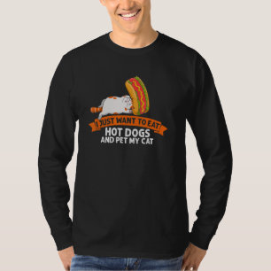 Ich esse heißen Hund und füttere meine Katze kätzc T-Shirt