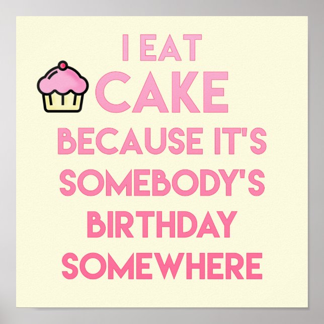 Ich esse Kuchen! Funny Quote Bakery Poster (Vorne)