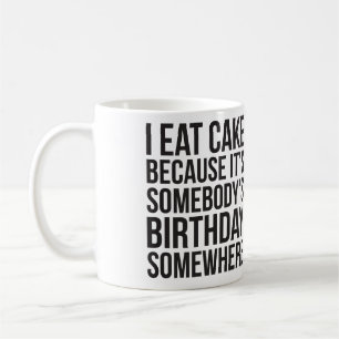 Ich esse Kuchen Kaffeetasse