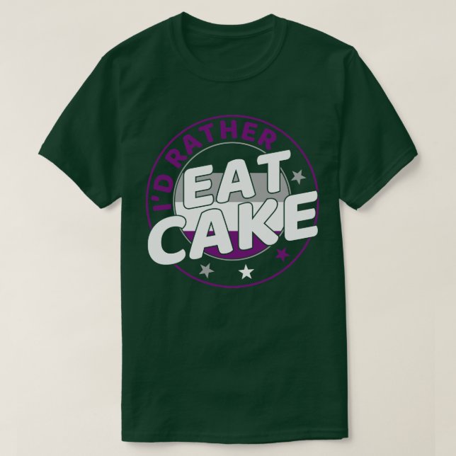 Ich esse lieber Cake Funny Ace Pride Asexual Pride T-Shirt (Design vorne)
