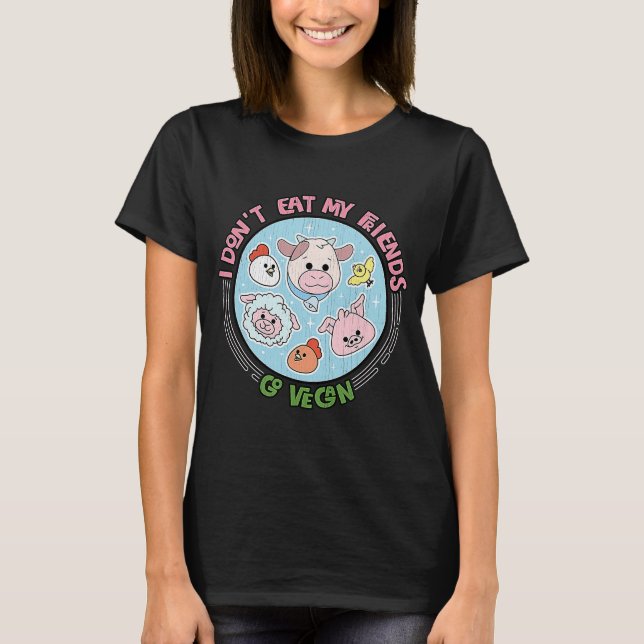 Ich esse meine Freunde nicht Vegan, rückwärts gekl T-Shirt (Vorderseite)