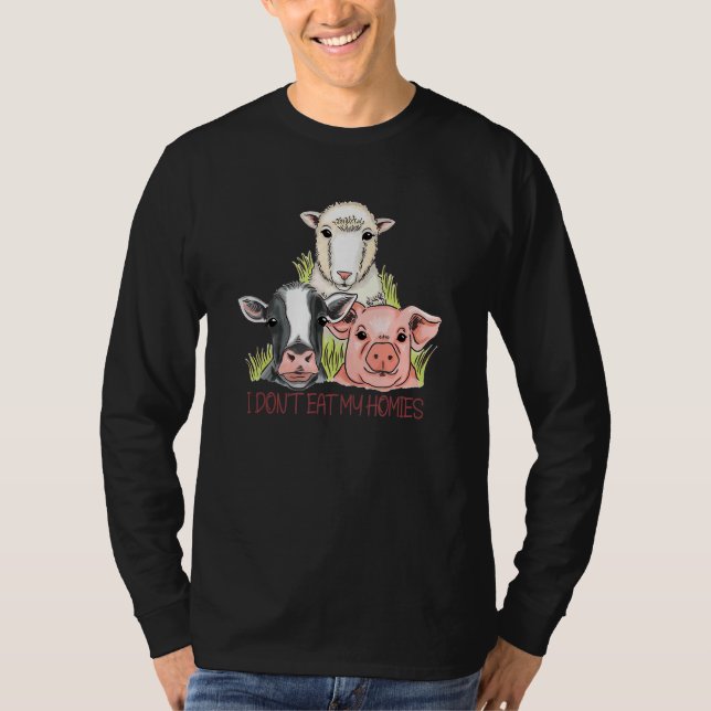 Ich esse meine Häuser nicht Vegan vegetarisch T-Shirt (Vorderseite)