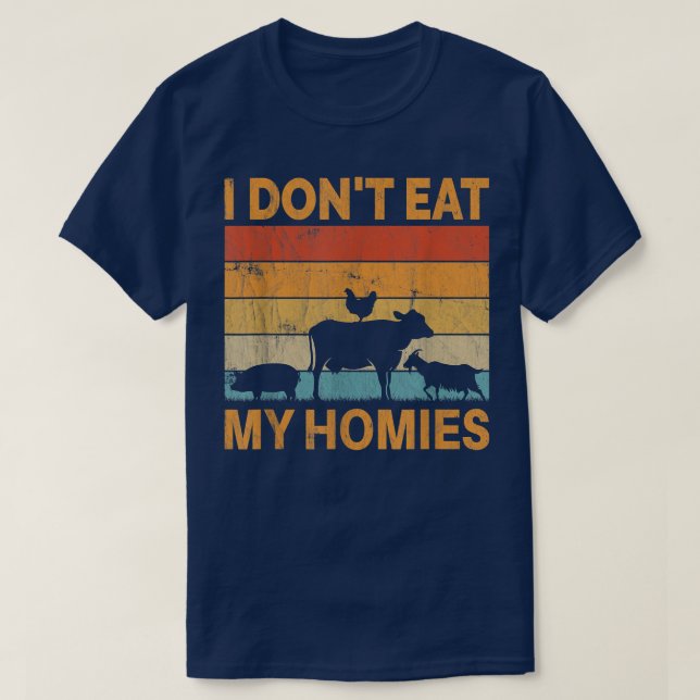 Ich esse meine Shirts nicht Retro Vegetarier Niedl (Design vorne)