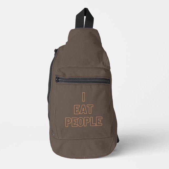 Ich esse Menschen Crossbody Bag (Vorderseite)