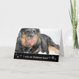 Ich esse nur Weihnachtsschnee Feiertagskarte