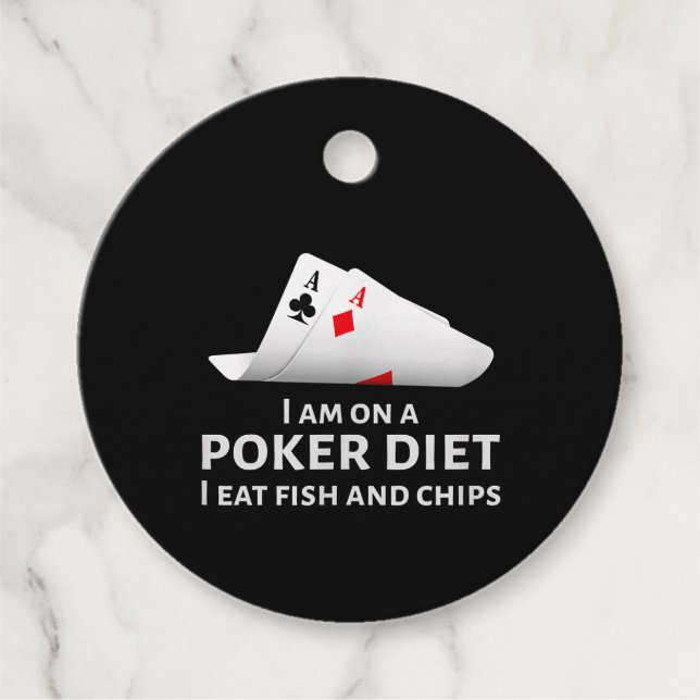 Ich esse Poker und esse Fisch und Chips Geschenkanhänger (Vorderseite)