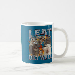 Ich esse Trockenbauplatte Lustige Katze Meme Bootl Kaffeetasse