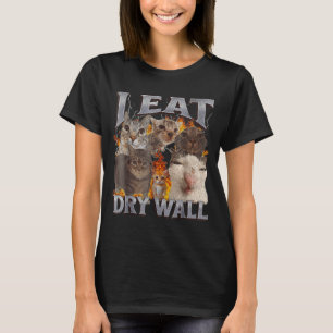 Ich esse Trockenbauplatte Lustiges Katzen-Meme-Boo T-Shirt