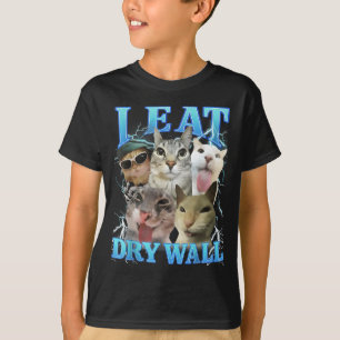Ich esse Trockenmauer Lustiges Katzen-Meme T-Shirt