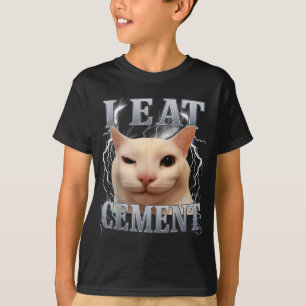 Ich esse Zement Dummes Katzen-Meme Lustige Männer T-Shirt